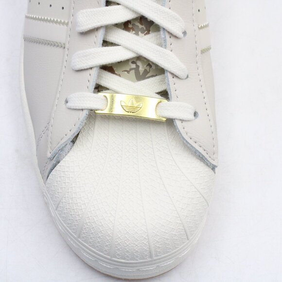 NWB Adidas Superstar Shoes in Alumina/Off White with Green Camp Print US 13 - Picture 10 of 16